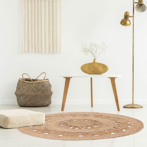 Tapis Rond - HOME DECO FACTORY - Ajouré - Beige