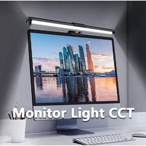 lampe d'écran led 44 cm lampe de bureau anti éblouissement à source lumineuse asymétrique alimentation usb tactile avec éclairage rgb pour moniteur d'ordinateur (1/5)