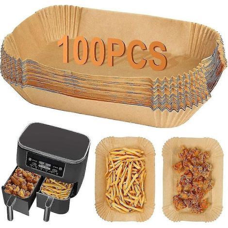 100 feuilles de papier sulfurisé pour friteuse à air Ninja Dual, accessoires pour friteuse à air AF300UK et AF400UK, papier de cuisson carré jetable pour friteuse à air, compatible avec Ninj-FA- (1/5)