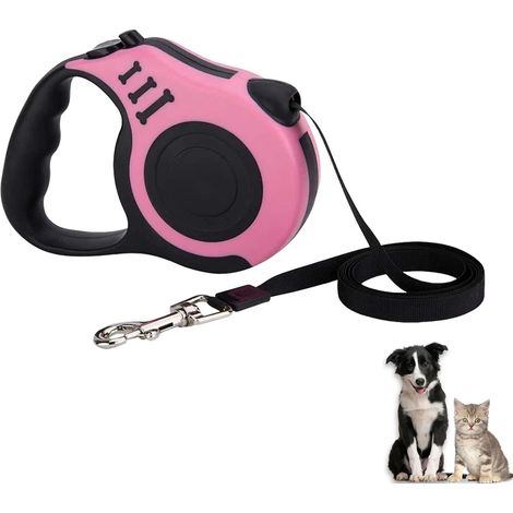 Hundeleine, 5 m ausziehbare Hundeleine, für kleine, mittelgroße und große Hunde, Pink (1/5)
