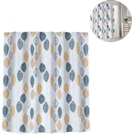 Waterproof shower curtain, 180 x 200 cm thick, made of polyester fabric, machine washable (1/5)