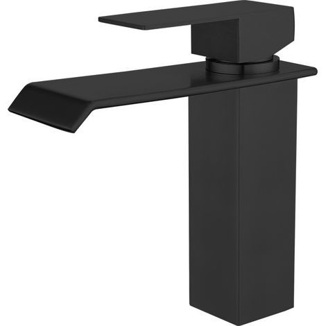 [NEVER USED] Faucet Bathroom Waterfall Bathroom Faucets Black Wash Basin Faucet Washbasin Faucet High Single Lever Mixer Tap for Bathroom Black (1/5)