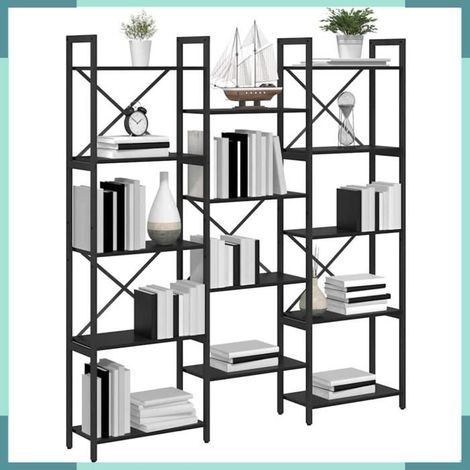 Étagère - 868341 - Chêne noir - Bois d'ingénierie - 156 x 25 x 167 cm, charge 60 kg (1/5)