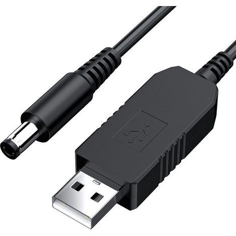 USB 5V to 12V DC Cable, 5V to 12V DC Step Up Converter Cable, 3ft USB Power Cable with 5.5x2.1mm, 5.5x2.5mm DC Plug for Fans, LED Lights, Bluetooth Audio (3.3ft)
