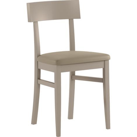 4xSedia in legno laccato tortora con seduta in similpelle 445xh. 82 cm (1/5)