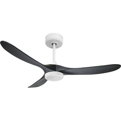 Ouray 2 de Klassfan - Ventilateur de plafond et destratificateur moteur DC Blanc avec Lumière pales bois noir 25 à 40 m² (1/4)