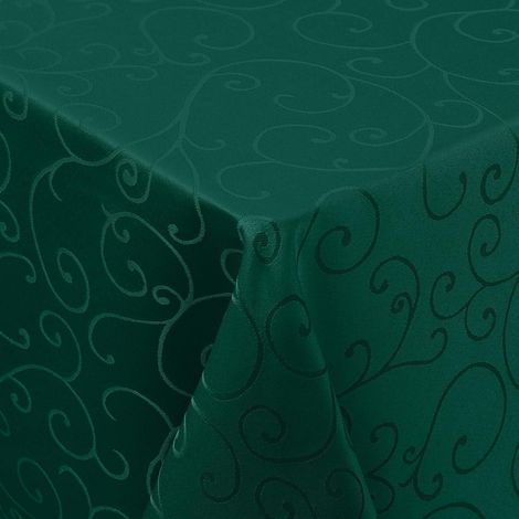 Nappe lavable Rectangulaire 140x240 cm Vert foncé avec motif jacquard