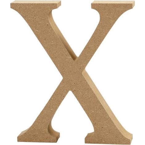 Lettre en bois - Marron - Bois massif - Intérieur