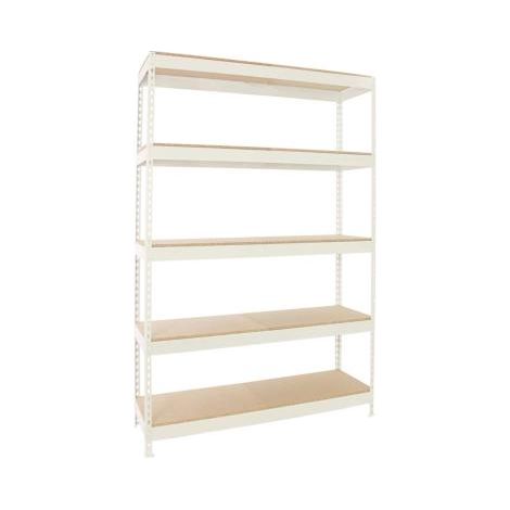 Étagère en métal blanc bois étagères charge 300 kgs dim.2000x1000x450mm sans vis (1/3)
