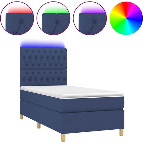 Maison Exclusive - Boxspringbett mit Matratze & LED Blau 80x200 c (1/5)