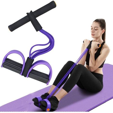 Corde de tension multifonction, bande de résistance élastique à 6 tubes pour pédales de yoga, corde de tension en latex naturel (1/5)