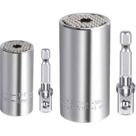 Kit de clé à douille universelle 7-19mm,11-32mm douille de perçage clé universelle outil Multi - mains clé à douille universelle Gator Grip
