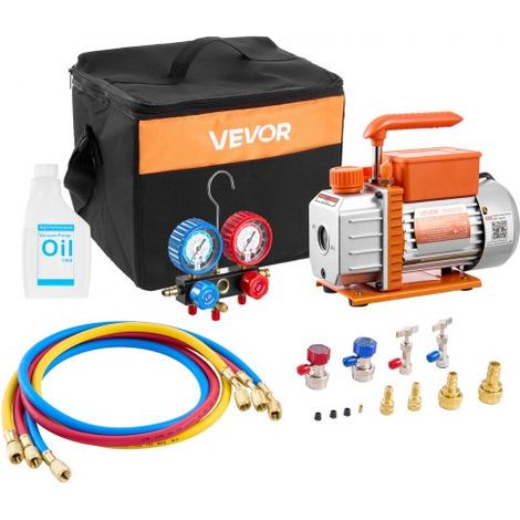 Kit Pompe à Vide et Manomètre 3 5 CFM 99 L/min Pompe à Vide (1/5)