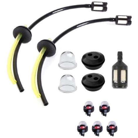 7 Pièce Tuyaux D'essence Avec Filtre, 5 Pack General Snap-In Primer Bulb,Tuyau de Carburant Pour Débroussailleuse, Tuyaux d'Essence Durite avec Filtre et Poire d Amorçage, Pour Debroussailleuse (1/5)