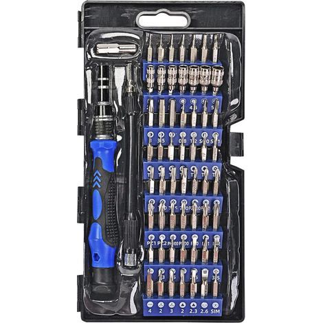 Jeu de tournevis de précision 60 en 1, coffret outils multifonctionnels acier chrome vanadium, tige flexible, pour réparation téléphone portable ordinateur lunettes (1/5)