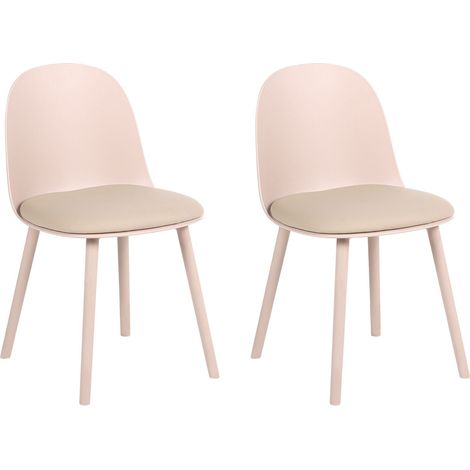 Lot de 2 Chaises de Salle à Manger en Simili Cuir Structure Synthétique Beige Ankeny (1/5)