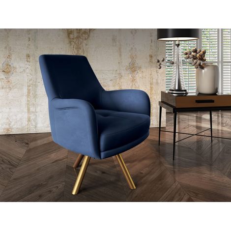 Sessel Drehsessel VALERIE in Stoff Stoff Elisa Velvet Dunkelblau (1/5)