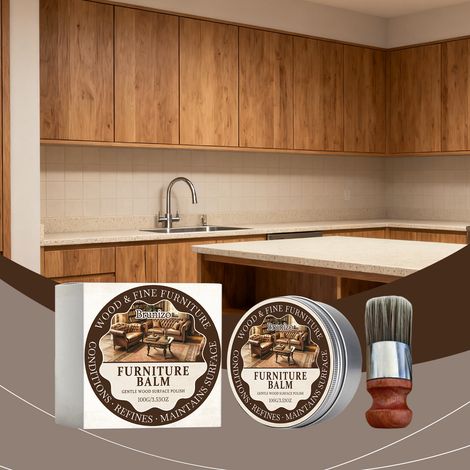 Möbelpflegecreme für den täglichen Gebrauch im Haushalt, sanft und praktisch zur Erhaltung des Glanzes von Holzmöbeln – 100 g × 1, Pinsel × 1 -- BIEMMEDUE (1/5)