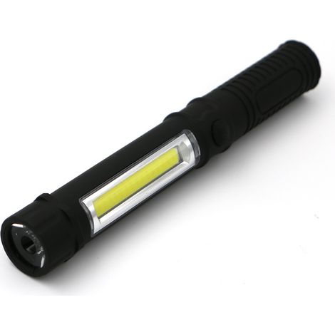 W LED-Inspektionsleuchte mit Clip und Magnet, 400 Lumen COB-Taschenlampe für Autoreparatur, Garage, Angeln, Notfälle. Blinkendes rotes Licht, schwarz