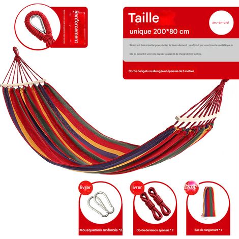 Hamac de camping en toile avec système anti-basculement - Pliable et portable - Disponible en plusieurs tailles et couleurs