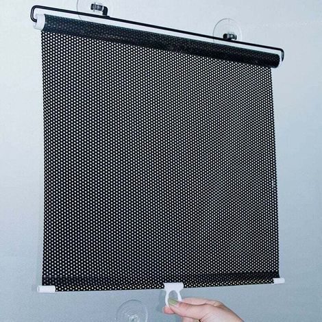 Rideau de Balcon avec Ventouse,Fenêtre de Voiture Voile d Ombrage,Rétractable Portable Rideau,pour Chambres,Chambres d'enfants,Bureaux,Camping Cars,sans Poinçon (50x125cm/19.7x49.2in) (1/4)