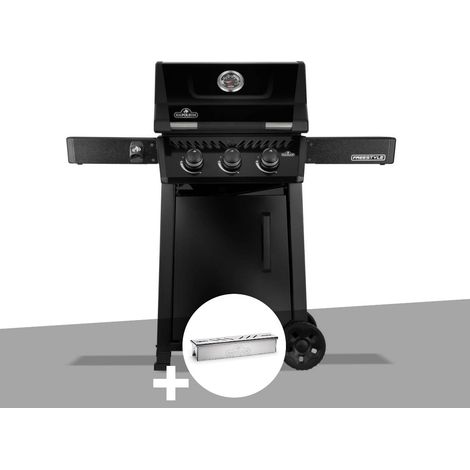 Barbecue gaz Freestyle 365 noir 3 brûleurs + Boitier de fumage - Napoléon