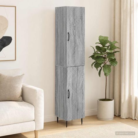 vidaXL Schrankset 2 pcs Grau Sonoma 33 x 34,5 x 89,5 cm Holzwerkstoff (1/5)