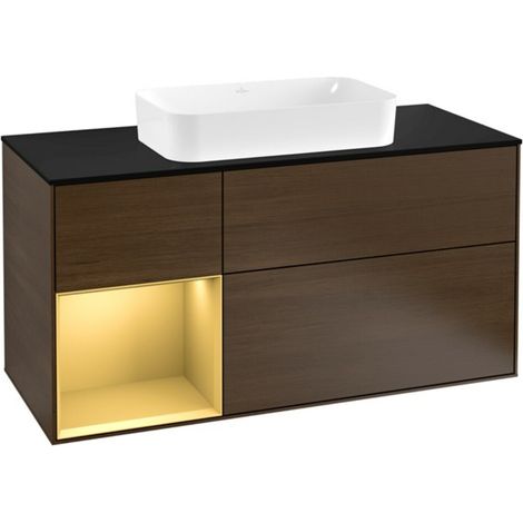 V&B Waschtischunterschrank Wandbeleuchtung Finion 120cm, Pl bla m, Reg li gol m, wal ven (1/2)