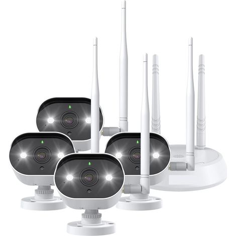 Système de caméra de sécurité domestique 5MP WiFi système sans fil 3K Kit de caméra IP 2/4 pièces couleur Vision nocturne Audio bidirectionnel ensemble de Surveillance vidéo extérieure C308AH ( Color (1/5)