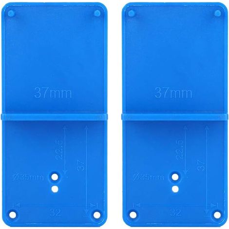 KZQ Jig di foratura, 2 pezzi Jig per fori cerniera, 37 mm Guida di foratura per fori Strumento di apertura fori per ante di mobili, 84 cm (1/4)