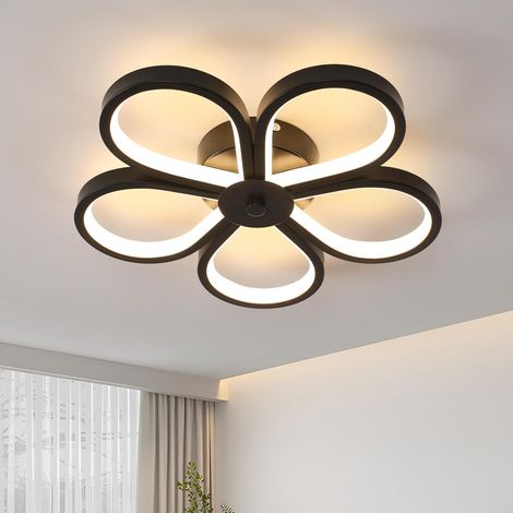 Plafonnier LED, plafonnier moderne, applique murale, lumières décoratives, lumière chaude 3000K (noir) (1/5)