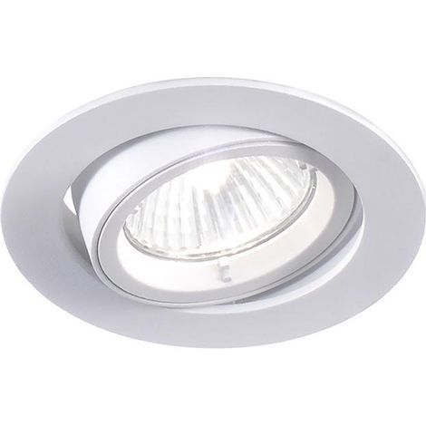Faretto led 1x50w incasso soffitto gu10 rotondo orientabile bianco metallo Ø95mm foro 82mm ip20 rossini illuminazione 205984-b