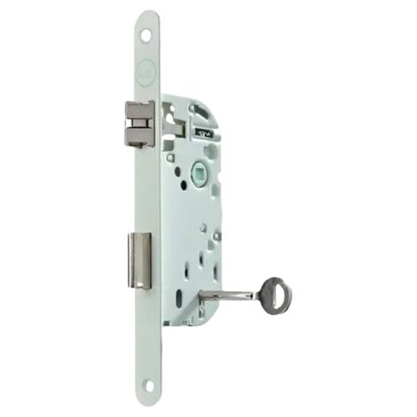 Yale Y75 - Serrure à Encastrer à Clé, Réversible, Blanc, Certifié NF Niveau 2  Têtière Bouts Ronds, Axe à 40 mm - pour Porte de Chambre