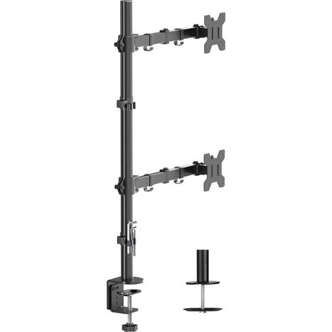 Monitorhalterung 2 Monitore übereinander 80cm neigbar 10kg Dual (1/5)