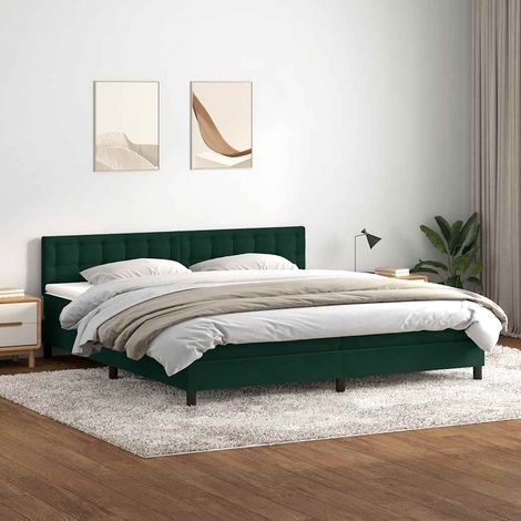 Boxspringbett mit Matratze Dunkelgrün 180x220 cm Samt (1/5)