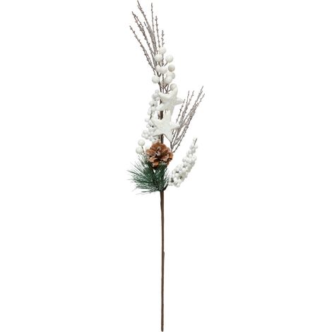 Branche décorative spéciale fêtes Nature et Blanc enneigé H 75 cm - Feeric Christmas (1/2)