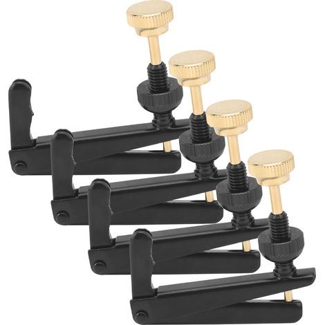 4 Tuners de Précision Noir pour Violon 3/4‑4/4, Accessoires pour Violoncelle et Instruments à Cordes (1/5)