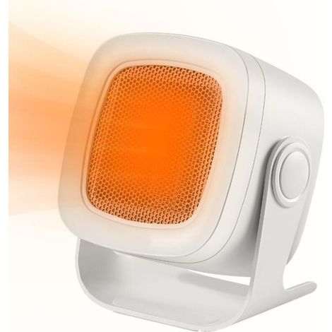 Radiateur d'air électrique - Chauffage céramique - Alimentation d'air grand angle 90° - Convient aux chambres et bureaux - Blanc (1/5)