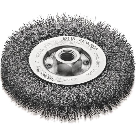 Cepillo circular con casquillo roscado alambre latonado ondulado 30476114  Lessmann