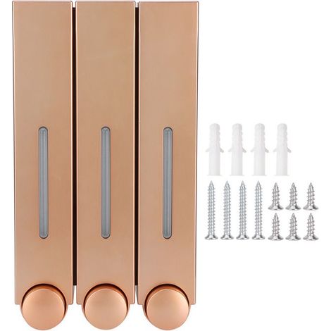 Dispenser di gel igienizzante per le mani a parete, 420 ml x 3, adatto per cucine e bagni. (1/4)