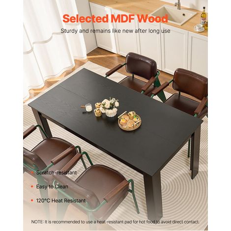 Table à manger rectangulaire 160 cm, grande table de salle à manger en bois pour 4 à 6 personnes, mobilier moderne, bureau de confé… (1/5)