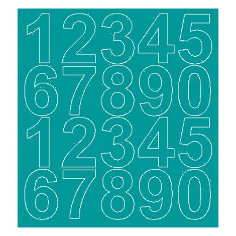 Adesivi numerici autoadesivi da 5 cm, turchese opaco (1/2)