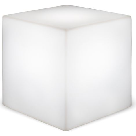 CUBY 40 cm Cubo luminoso decorativo altamente resistente. Cavo con luce LED bianca fredda. Prodotto in Spagna