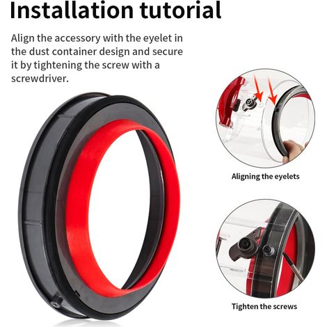YanBan Remplacement de la Bague d'étanchéité Fixe supérieure du bac à poussière Compatible avec Dyson Cyclone V10 SV12 l'aspirateur, Seau à poussière/Poubelle à saleté (1/4)