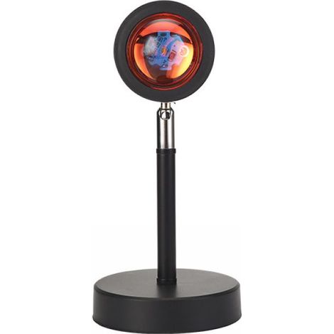 Projecteur LED Coucher de Soleil - Lampe de Sol Rotative avec Projection Colorée - USB Rechargeable - Pour Salon Chambre Bar Soirée - 1 Pièce (1/5)