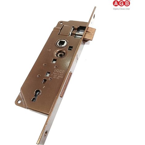 SERRATURA AGB PATENT GRANDE BORDI QUADRI ENT. 30 MM BRONZATA (1/2)