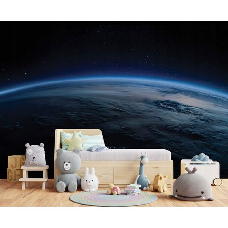 Fototapete Erde Weltraum Planet, für Kinderzimmer, 150 x 105 cm – Komplettset inkl. Kleister & Anleitung (1/5)