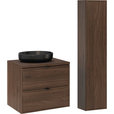 Set di mobili da bagno con lavabo Elias marrone 60cm (1/5)