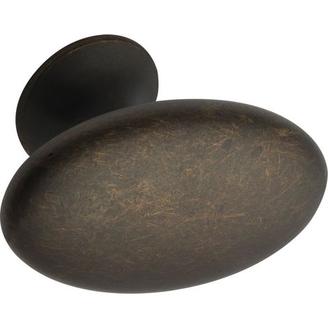 Furnipart Möbelknopf Simple Breite 60mm - ovaler Möbelknauf, Zinkdruckguss antik braun