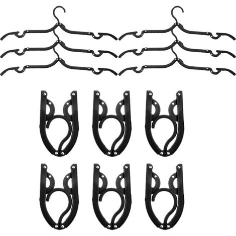 Lot de 12 cintres de Voyage, Portables, Pliables, en Plastique, Peu encombrants, antidérapants, Accessoires de Voyage multifonctionnels pour la Maison, l'hôtel, Les Voyages, Le Camping (1/5)